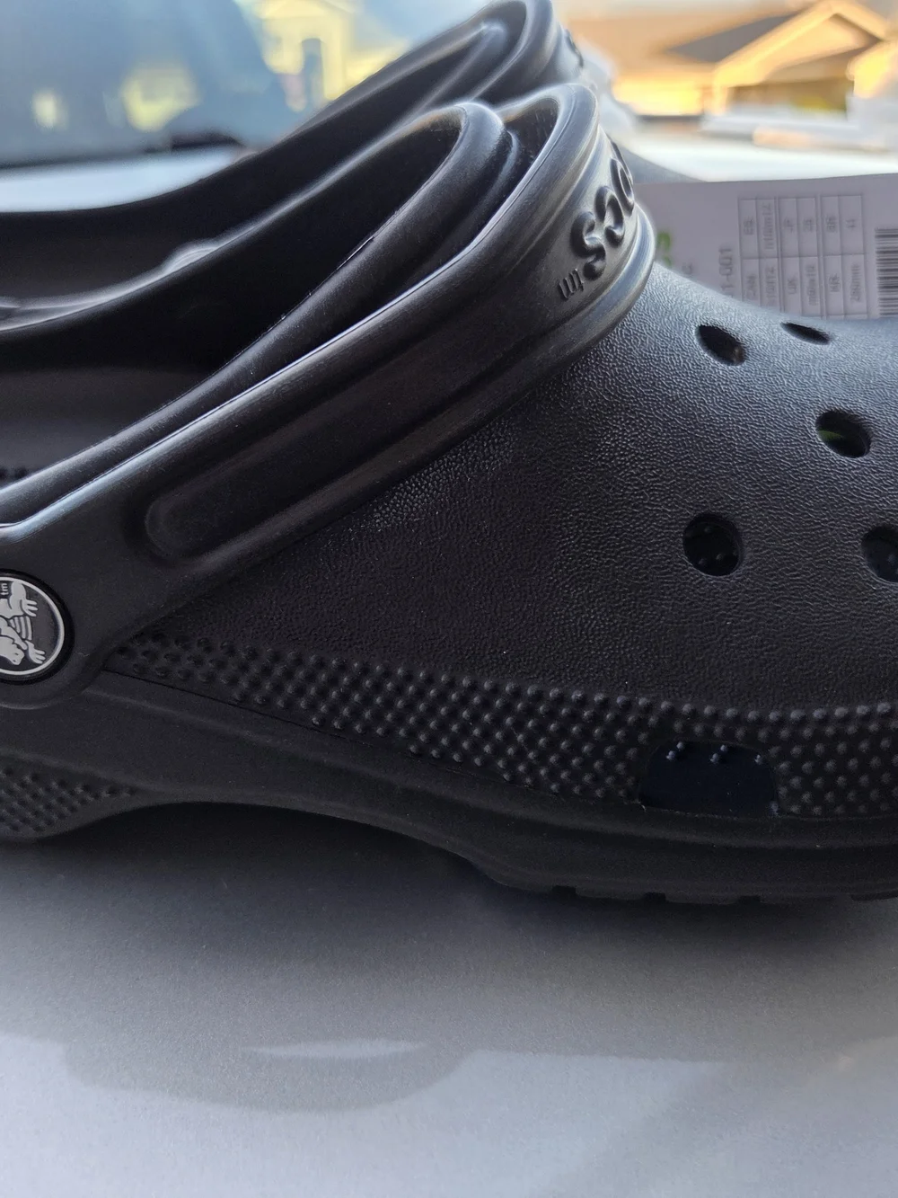 CROCS Black Classic Clog with Heel Strap